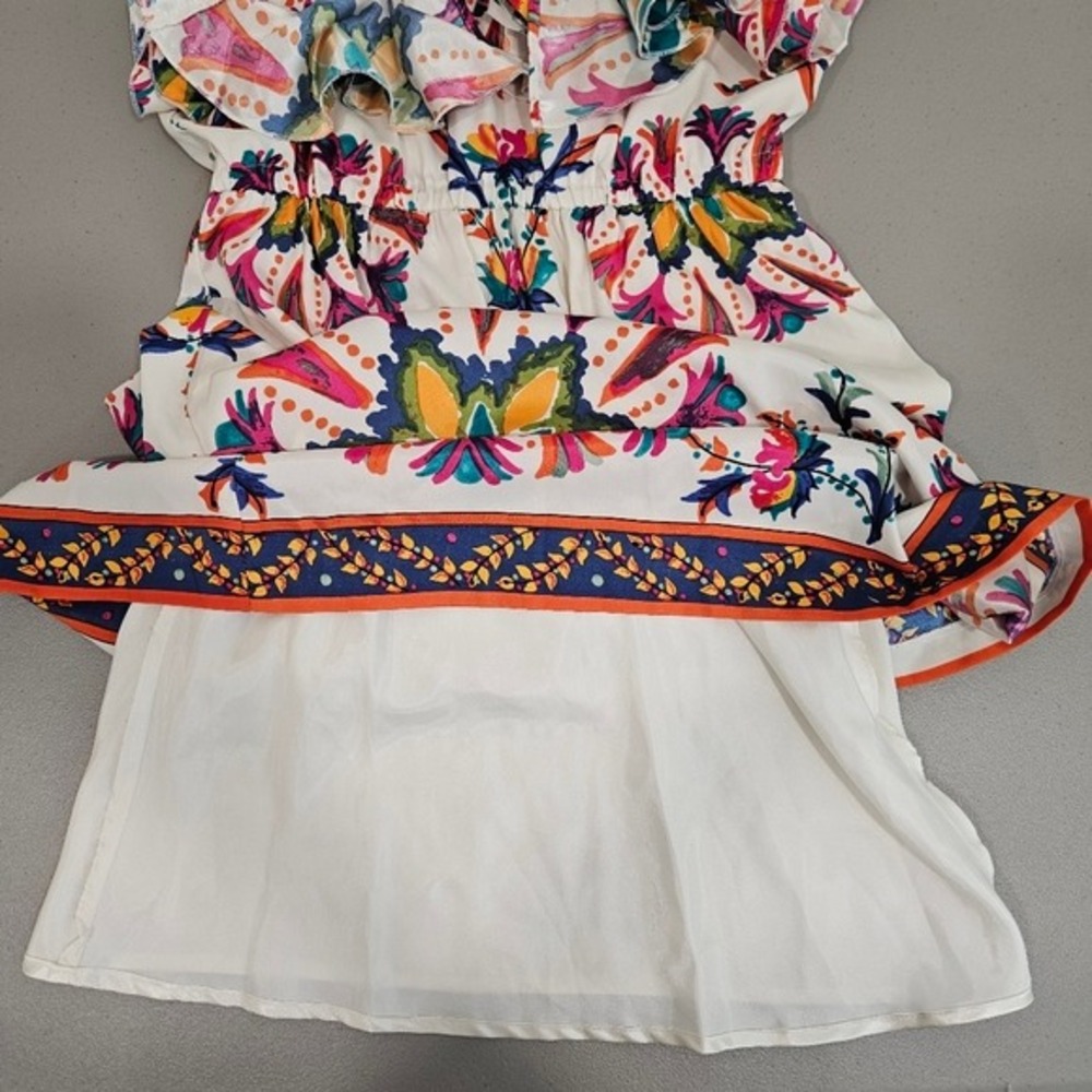 ECI New York Tropical Mini Dress V Neck Resort Vacation Size 2 - Picture 8 of 15